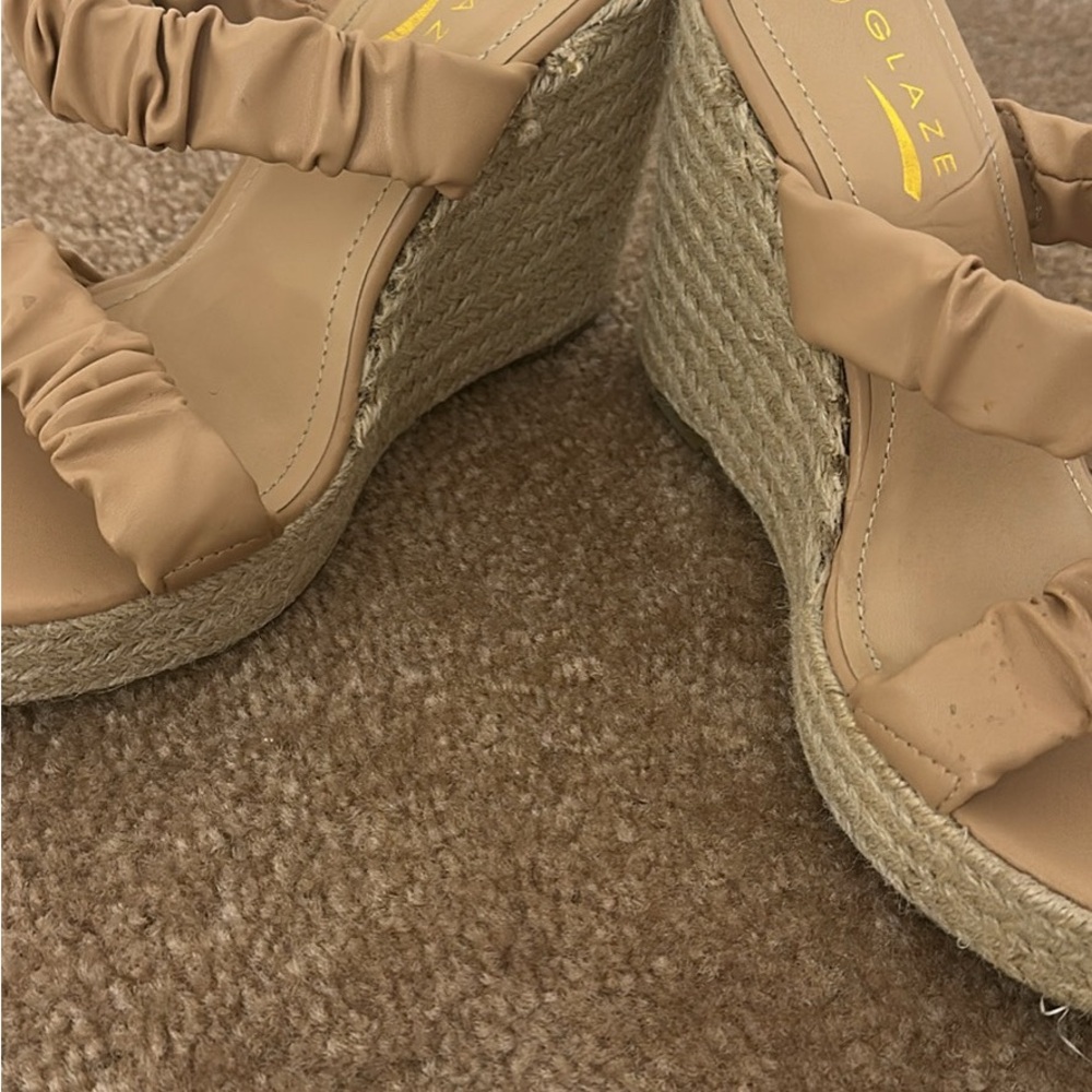 Beige Glaze Women's Wedge Sandals